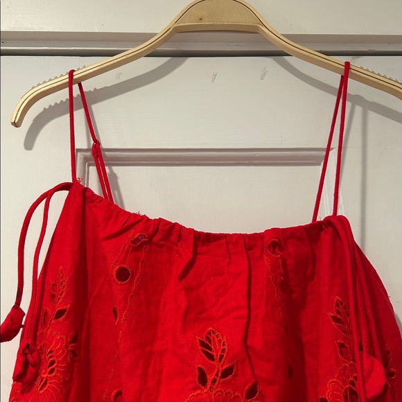 FARM RIO Red Flowers Richelieu Sleeveless Maxi Dress - Picture 4 of 13